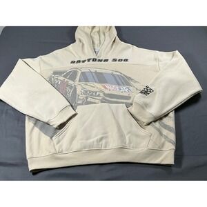 NASCAR Daytona 500 Hoodie Mens XXL Light Birch Racing Graphic Sweatshirt N1SN520